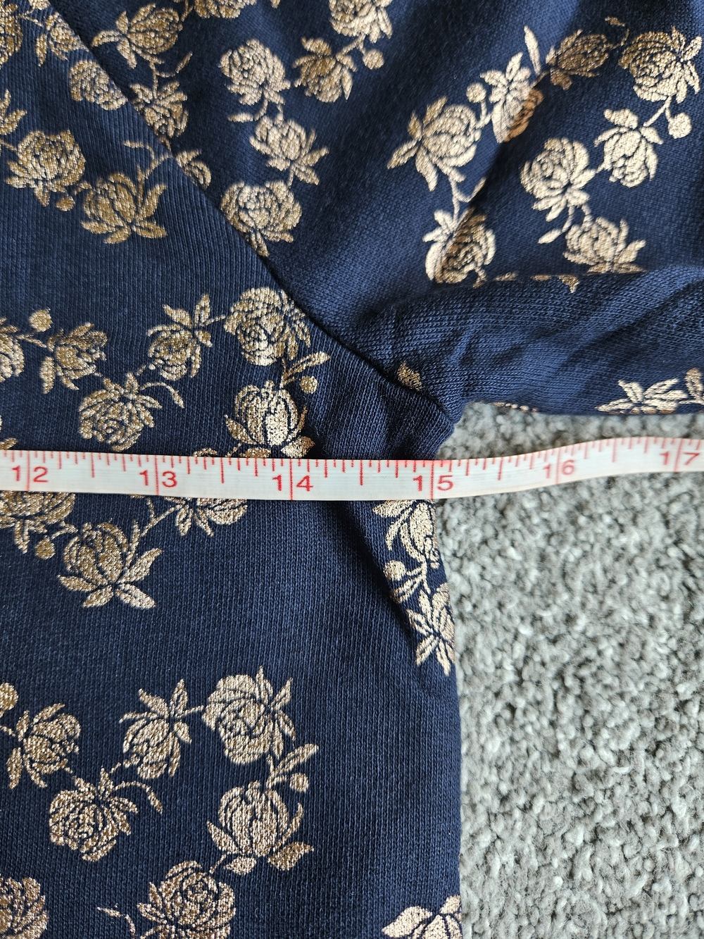 Crewcuts Girls Floral Long Sleeves Sweatshirt Dress, 8, Blue/ Rose Gold - Picture 9 of 11
